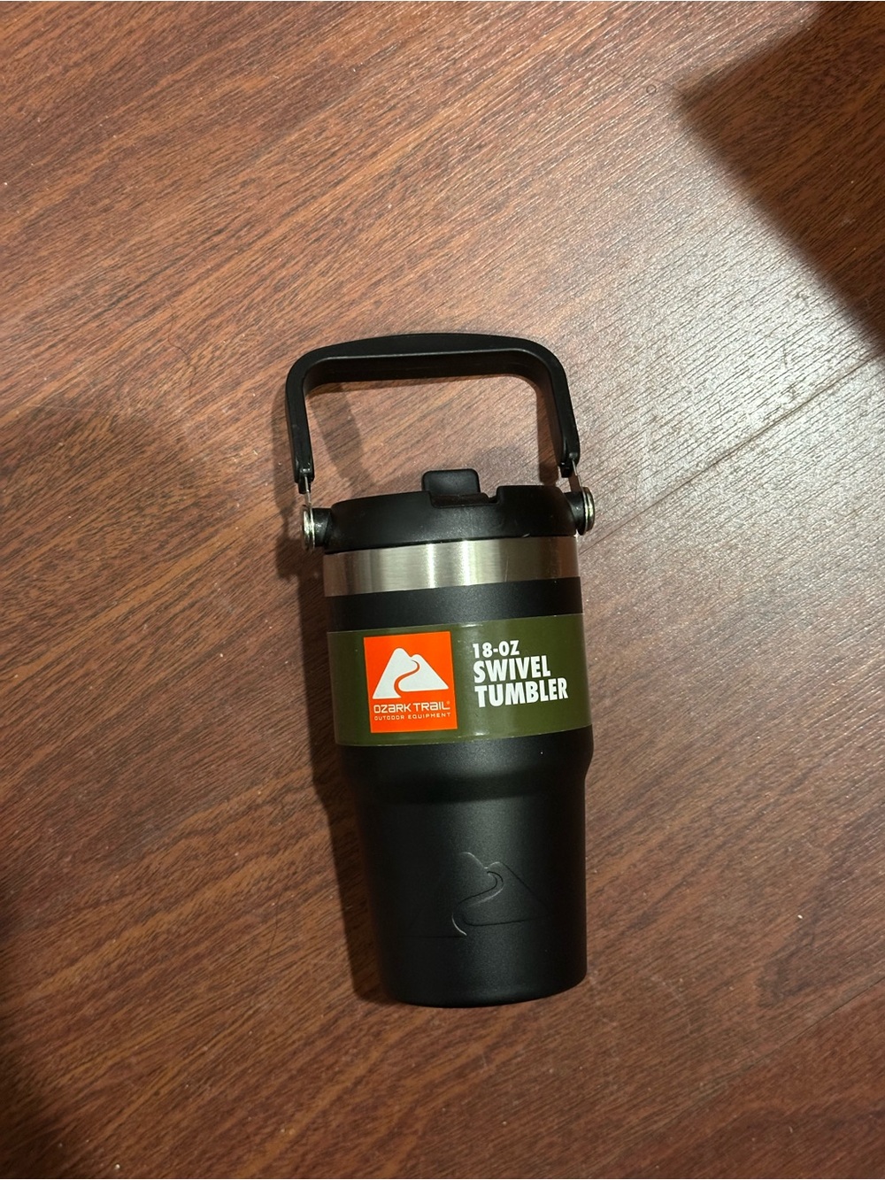 Ozark Trail Black and Olive 18-oz Swivel Tumbler with Handle